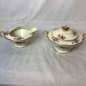 Royal Bayreuth Bavaria Vintage Creamer And Lidded Sugar Dish.    F1